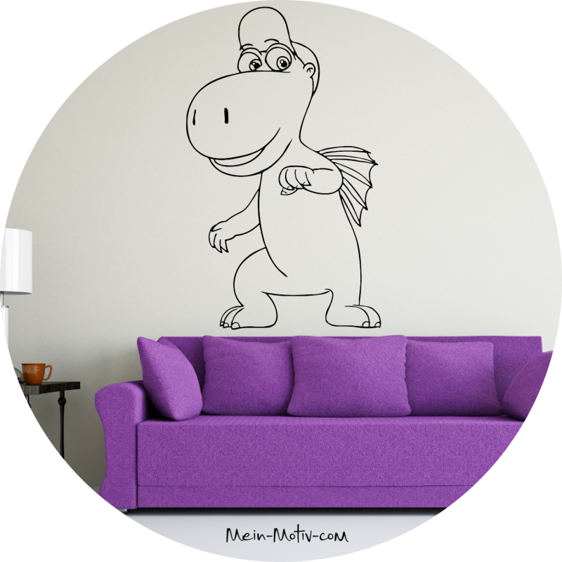 Preview: Wandtattoo 46203 Drache Kokosnuss Portrait